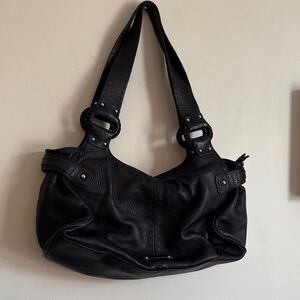 Cole Haan Elegant Black Leather Shoulder Bag